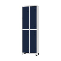 Armário Roupeiro de Aço para Vestiário 4 Portas Locker Azul Marinho com Chave - 1