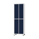Ver imagem 1 de Armário Roupeiro de Aço para Vestiário 4 Portas Locker Azul Marinho com Chave