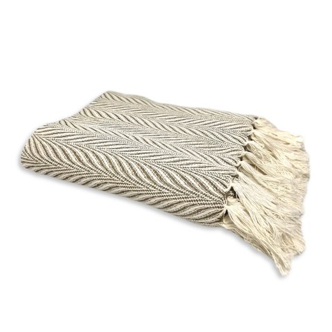 Manta P/ Sofá - Pinheiro - 3 Lugares - 1,45m X 1,95m - Bege - Gouvea Textil