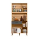 Ver imagem 3 de Armário para Cozinha Pequena 4 Portas 1 Gaveta 90 Cm Freijó Cinza Erva Doce Nicioli