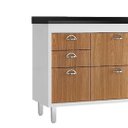 Ver imagem 3 de Gabinete de Cozinha 114cm 2 Portas 3 Gaveta Armário 100% MDF:Branco/Freijó
