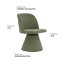 Ver imagem 3 de Cadeira de Jantar Liz Base Fixa Linho Verde - Nexta Casa