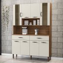 Ver imagem 1 de Armário de Cozinha Compacta 8 Portas 2 Gavetas Golden - Nogueira/off White