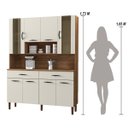 Ver imagem 4 de Armário de Cozinha Compacta 8 Portas 2 Gavetas Golden - Nogueira/off White