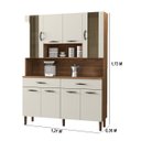 Ver imagem 2 de Armário de Cozinha Compacta 8 Portas 2 Gavetas Golden - Nogueira/off White