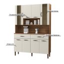 Ver imagem 5 de Armário de Cozinha Compacta 8 Portas 2 Gavetas Golden - Nogueira/off White