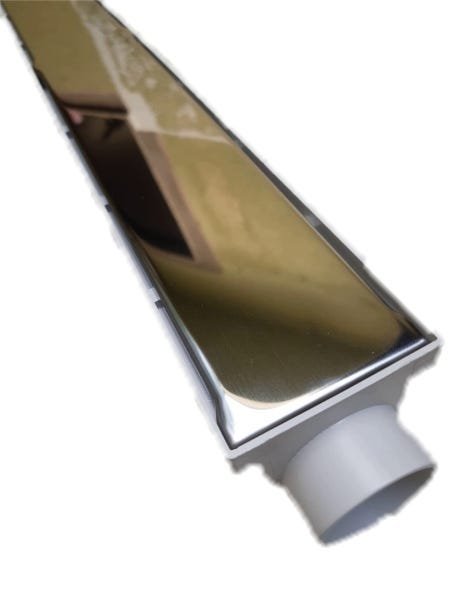 Ralo Linear 6x50 modelo Grelha Inox Cega Polida e Coletor Branco - Ficone Reis - 1