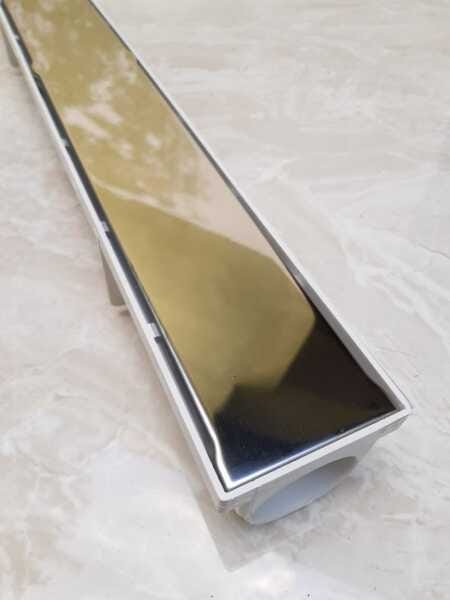 Ralo Linear 6x50 modelo Grelha Inox Cega Polida e Coletor Branco - Ficone Reis - 4