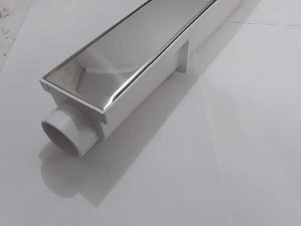 Ralo Linear 6x50 modelo Grelha Inox Cega Polida e Coletor Branco - Ficone Reis - 7
