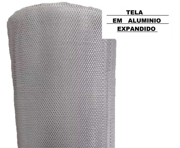 Tela Anti Insetos 30cm x 100cm em Alumínio Expandido ( não desfia) para Ralos - Ficone & Reis