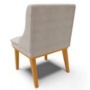 Ver imagem 7 de Kit 10 Cadeiras Estofadas para Sala de Jantar Base Fixa de Madeira Castanho Lia Veludo Cinza - Ibiza