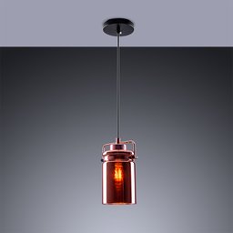 Lustre Pendente Direcionável em Vidro Haz Estilo Retrô Moderno 1 Lâmpada E27 Startec:Cobre/110V/220V - 2