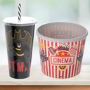 Ver imagem 2 de Kit Cinema Balde de Pipoca + Copo com Canudo Batman 700ml