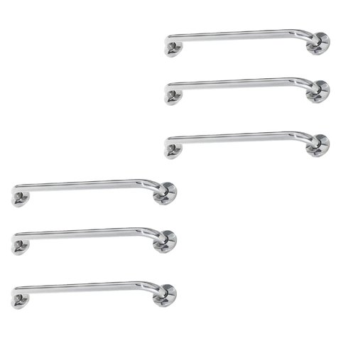 Alça Barra de Apoio 60cm Inox Segurança Kit 6 Unidades Banheiro Suporte Ajuda Gestante Idoso Resiste
