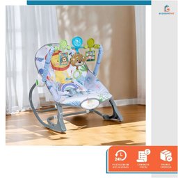 Cadeira de Descanso Bebê Balanço Cinza até 18kg Suave Vibração Relaxante Cinto de Segurança Mobile B - 7