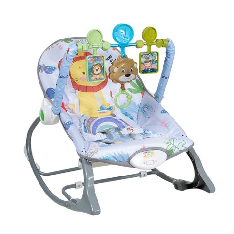Cadeira de Descanso Bebê Balanço Cinza até 18kg Suave Vibração Relaxante Cinto de Segurança Mobile B