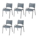 Ver imagem 1 de Cadeira Iso Base Cinza, Igreja, Escola, Escritório -cinza Kit 5 Peças