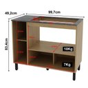 Ver imagem 3 de Balcão de Cozinha BL3316 para Cooktop 5 Bocas 99cm 2 Portas Marrom/Amêndoa/Lunar