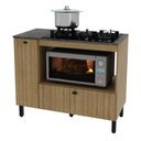 Ver imagem 5 de Balcão de Cozinha BL3316 para Cooktop 5 Bocas 99cm 2 Portas Marrom/Amêndoa/Lunar
