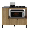 Ver imagem 4 de Balcão de Cozinha BL3316 para Cooktop 5 Bocas 99cm 2 Portas Marrom/Amêndoa/Lunar