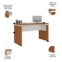 Ver imagem 6 de Mesa para Escritório Home Office 145cm Corp A06 Freijó/branco - Mpozenato