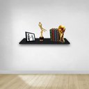 Ver imagem 2 de Prateleira Simples Preta 90X20 Cm Com Suporte Em Mdf