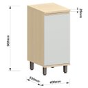 Ver imagem 4 de Balcão para Cozinha 40 Cm 1 Porta Mdf/mdp Aurora Cinza Cristal