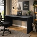 Ver imagem 1 de Escrivaninha para Escritório Pé Painel MDP 150cm Cinza Sagrado com Preto F5 Office