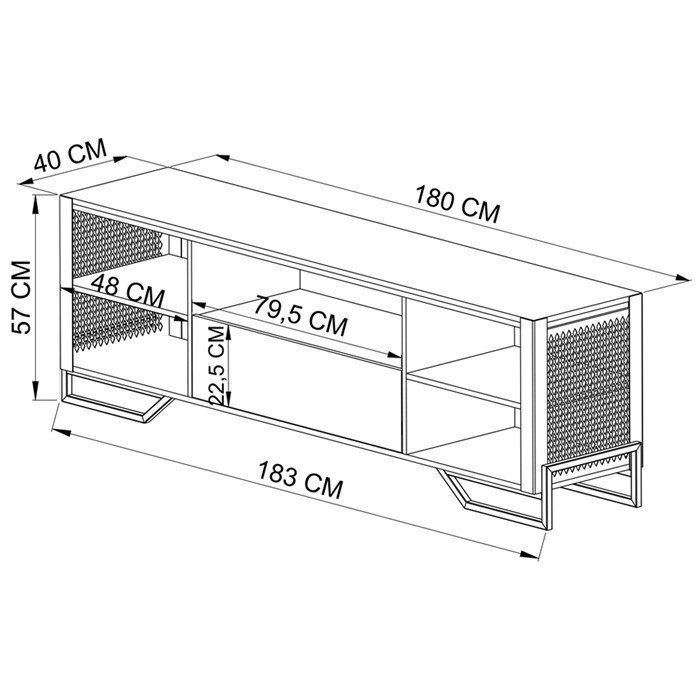 Rack Industrial 180 Cm Gaveta e Tela em Metal 1017 Preto Mell Pp - 4