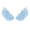 Adesivo de Parede Asas Fundo Self um par de asas de anjo com penas de azul celeste, ampla espalha. d - 1