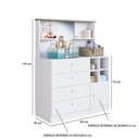 Ver imagem 3 de Cômoda Infantil 4 Gavetas 89cm com Porta Espelho e Nichos Cor:branco