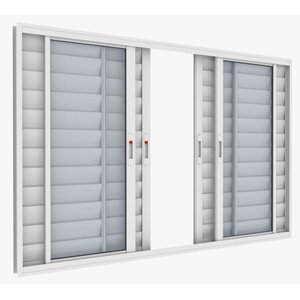 Janela Veneziana 6 Folhas Alumínio Branco Com Fecho - 100x150