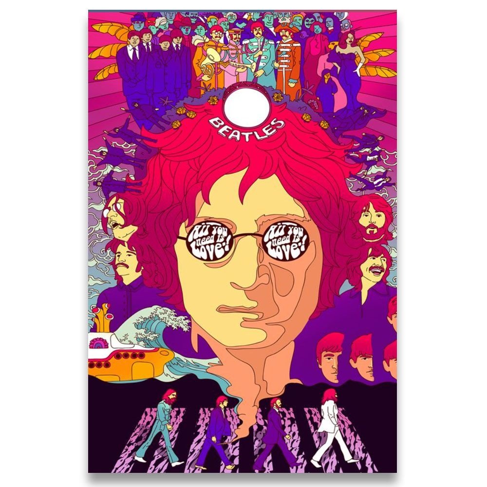 Poster Decorativo 42cm x 30cm A3 Brilhante Beatles John Lennon - 1