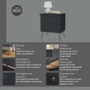 Ver imagem 4 de Mesa de Cabeceira Fort em Mdf 54x62,5cm 2 Gavetas Grafitto 1219