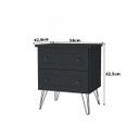 Ver imagem 3 de Mesa de Cabeceira Fort em Mdf 54x62,5cm 2 Gavetas Grafitto 1219