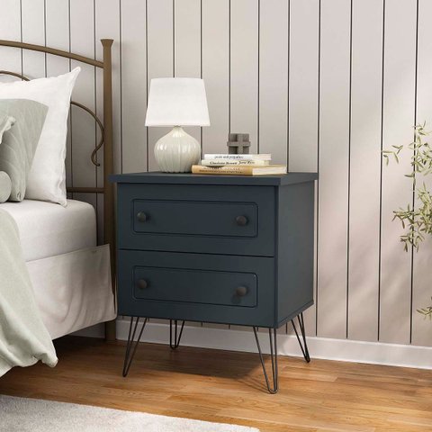Mesa de Cabeceira Fort em Mdf 54x62,5cm 2 Gavetas Grafitto 1219