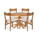 Ver imagem 2 de Conjunto Mesa de Jantar Redonda Madeira Maciça Gardênia com 4 Cadeiras Estofadas Olmo