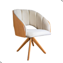 Ver imagem 1 de Cadeira Poltrona Sala Jantar Nicole Pés Giratórios Madeira