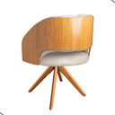 Ver imagem 3 de Cadeira Poltrona Sala Jantar Nicole Pés Giratórios Madeira