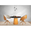 Ver imagem 4 de Cadeira Poltrona Sala Jantar Nicole Pés Giratórios Madeira