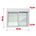 Ver imagem 4 de Janela Alumínio Elite 2F.Moveis c/Persiana Integ.100 x 150 V.Liso Branco Brimak