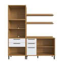Ver imagem 2 de Armário de Cozinha Modulada com Balcão e Tampo 4 Portas 5 Gavetas Ágata 100% Mdf Vidro Reflecta Amên