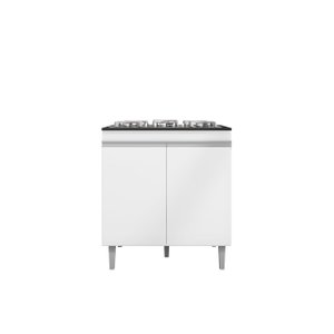 Balcão Cooktop Andreia Branco 4 ou 5 Bocas - Ajl Móveis