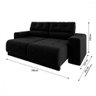 Sofá Retrátil e Reclinável 3 Lugares 3080 Veludo Preto Mamflex - 3