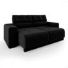 Sofá Retrátil e Reclinável 3 Lugares 3080 Veludo Preto Mamflex - 1