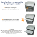Ver imagem 6 de Balcão de Loja para Notebook Branco com Armário, Gaveta e Prateleira para Teclado: Branco