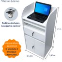 Ver imagem 4 de Balcão de Loja para Notebook Branco com armário, gaveta e prateleira para teclado: branco