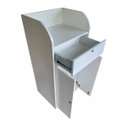 Ver imagem 3 de Balcão Multiuso Branco para Loja, Recepção, Café com gaveta e armário: branco