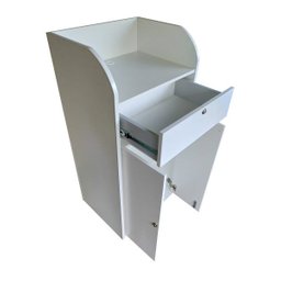 Balcão Multiuso Branco para Loja, Recepção, Café com gaveta e armário: branco - 3