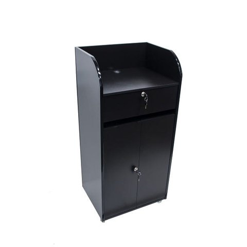 Balcão Multiuso para Loja com Gaveta e Portas: Preto